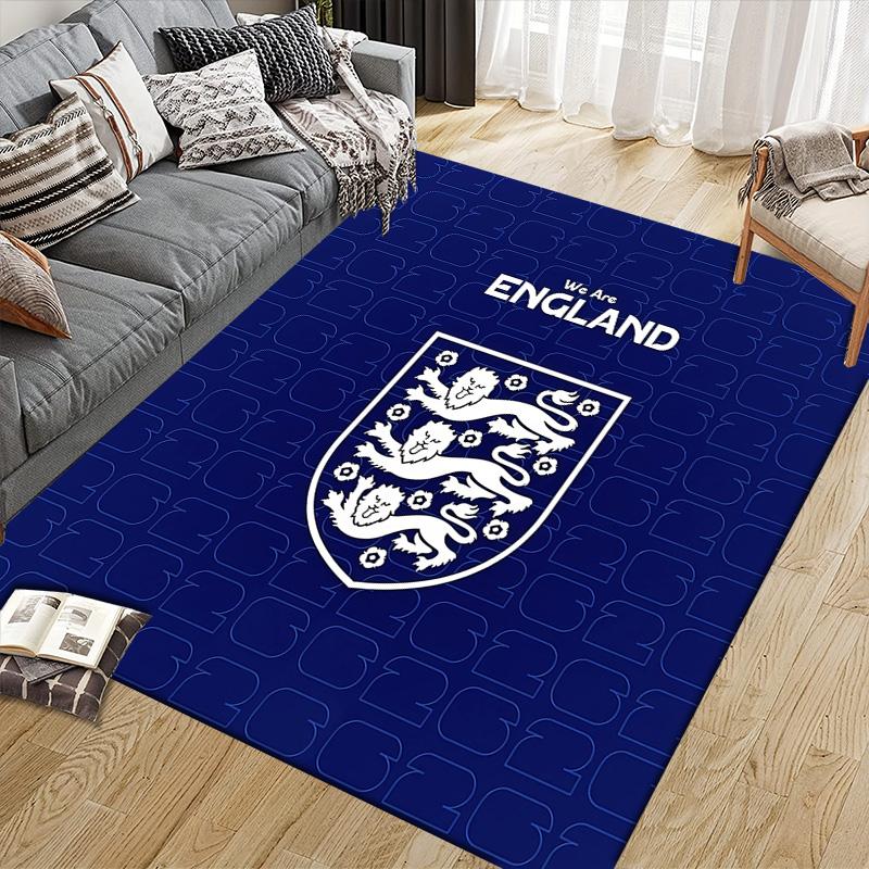 England National Men's Football Team3 Flannel Pattern Square Carpet,Area Rug,Carpet Rug for Living Room Bedroom Sofa Playroom Decor,Non-slip Floor Mat