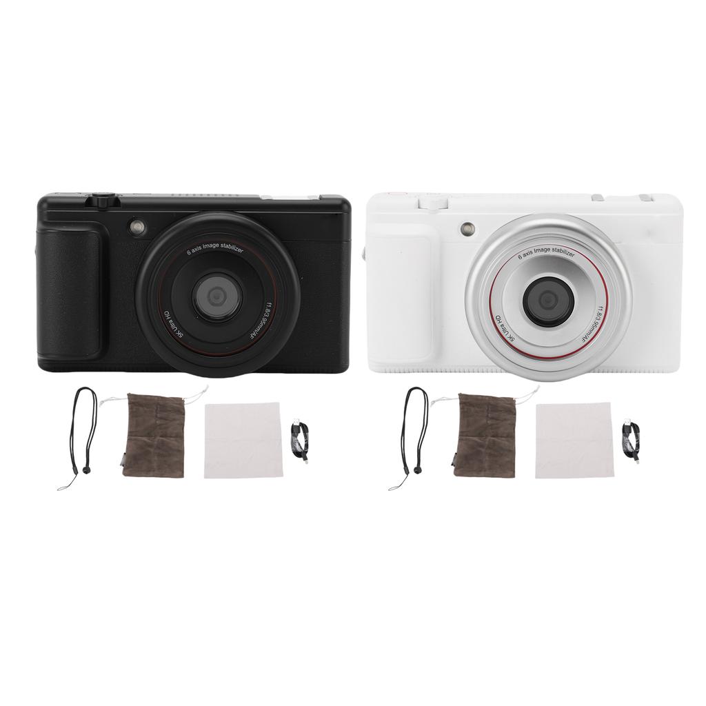 Vlog Camera 2.8 Inch Color Flip Screen Autofocus 80M Photo 5K30fps Video 16x Digital Zoom F1.8 Large