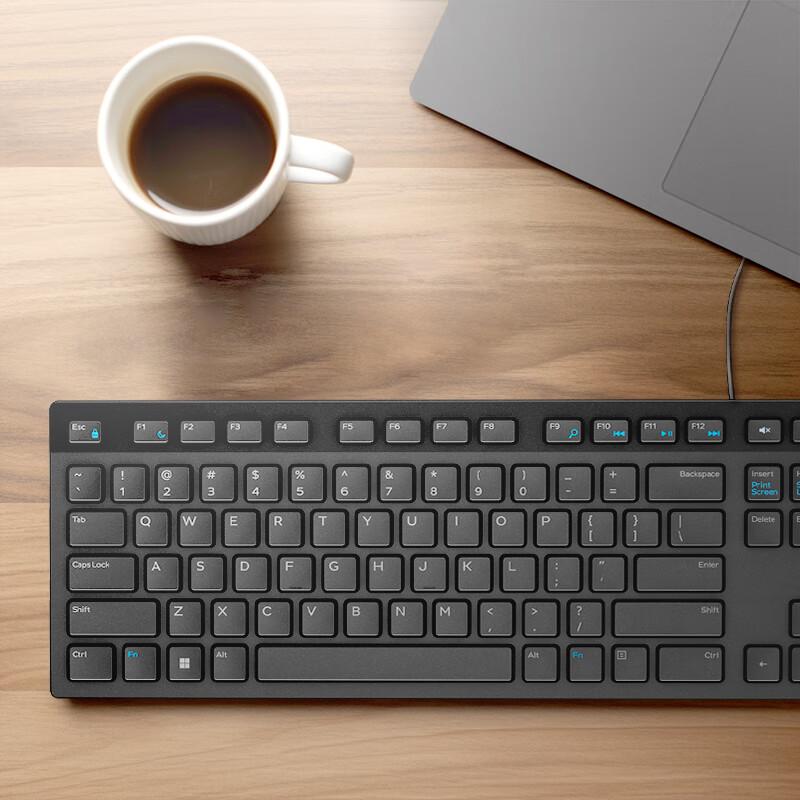 DELL KB216 Wired Business Office Keyboard Full-Size Silent USB Plug and Play Spill-Resistant Keyboard for Laptop Desktop (Black)