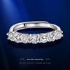 Elegantní dámský sedmiřadý prsten s diamanty ze zirkonu, lehký luxus, nastavitelný otevřený design, špičkové módní šperky
