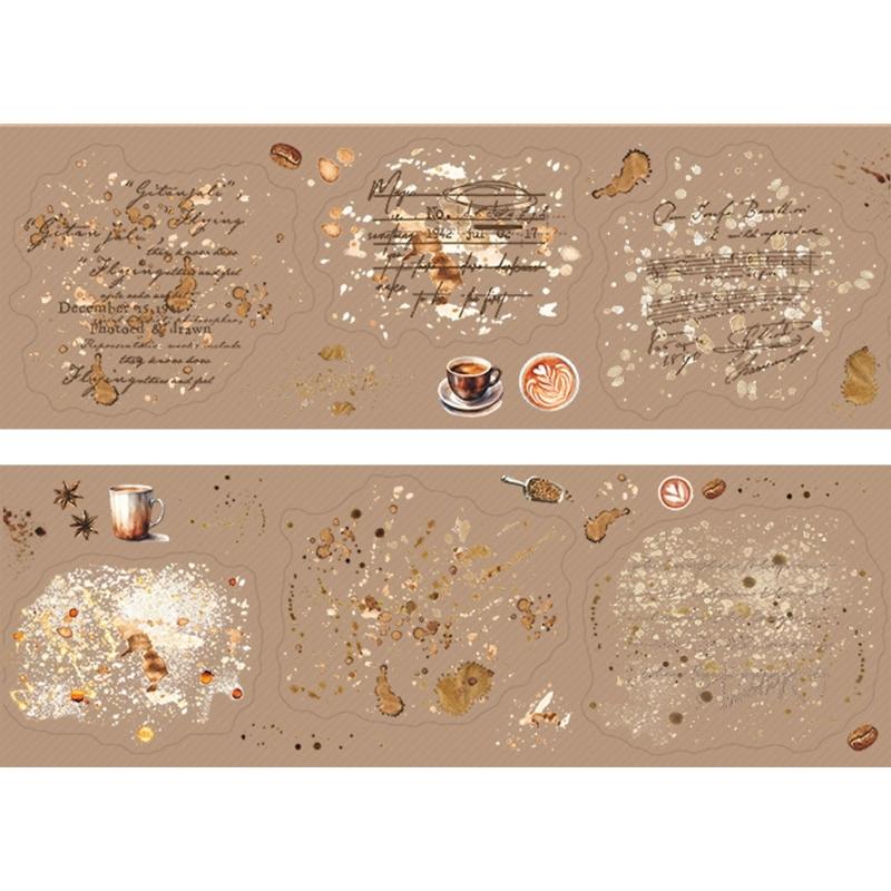 

Наклейка Кофейное пятно Водостойкая Скрапбукинг ПЭТ Лента-наклейка для Скрапбукинга Дневника Планера Фотоальбома Упаковки