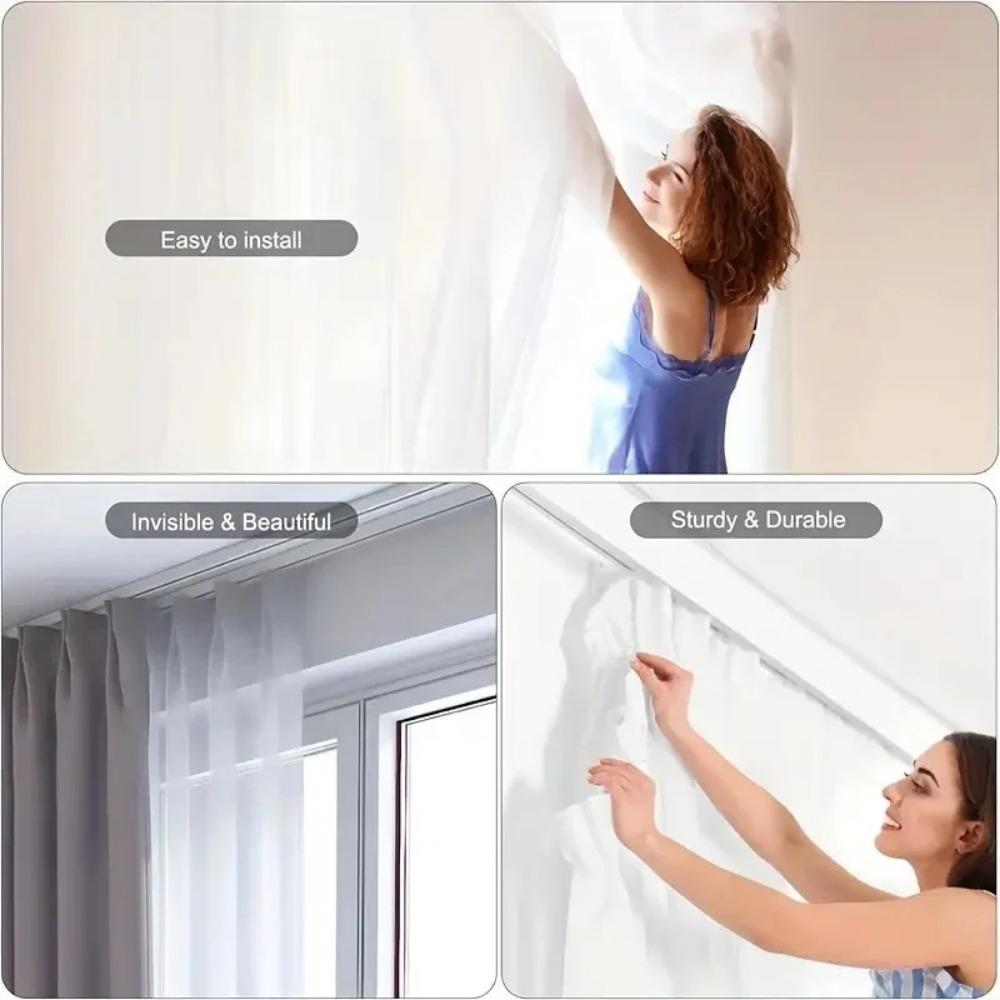 100pcs New Plastic Curtain Track Mute Slider Replacement Folding Curtain Hook White Clip Ring Curtain Parts