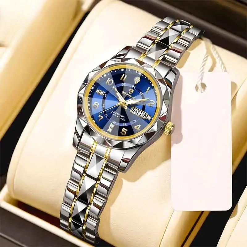 B6632 Top Brand Luxury Fashion Business Womens Quartz Watches 30M Waterproof Week Date Clock Sport Womens Wristwatch