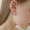 Halden Conch Ring One Touch Earrings (E063_silver)