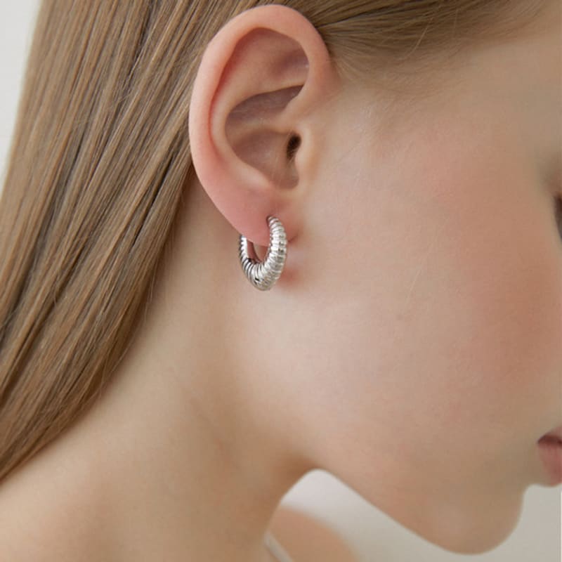 

halden conch ring one touch earrings (E063_silver) silver