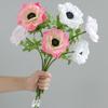 Multicolor Corn Poppy Artificial Flower Green Leaves Faux Flower Fake Flower  Home Decoration