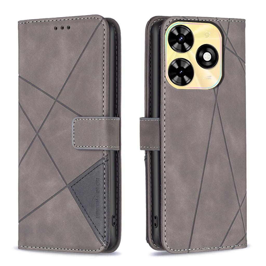 For Infinix Smart 8 4G Phone Cases Wallet Stand Geometry Imprint Leather Cover