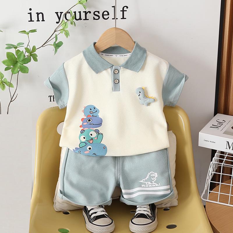 New Summer Arrival: Boys' Infant POLO Shirt & Shorts Set - Casual Short Sleeve Two-Piece