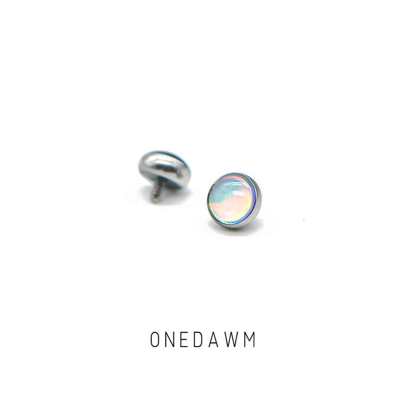 

F136 Super Flash Medical Opal Labret Opal Titanium Alloy White Flash 4mm [separate jewelry head]]