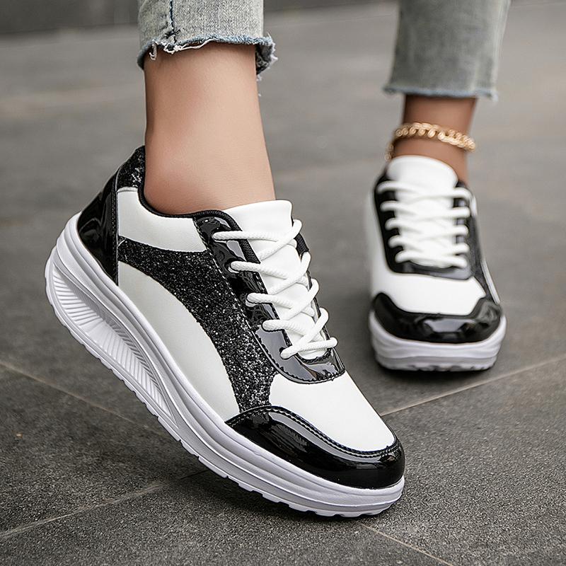 YRZL Women's Sneakers Waterproof Comfortable Female Lace Up Shoes Platform Woman Walking Gym Running Shoes Women Sports Shoes