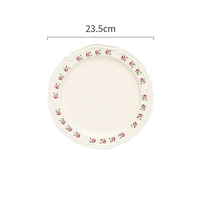 

Набор тарелок с узором «роза» Тарелки для стейка Паста Тарелки Фруктовый салат Торт Кремовый суп Чаша Наборы столовых приборов Романтичные винтажные керамические тарелки