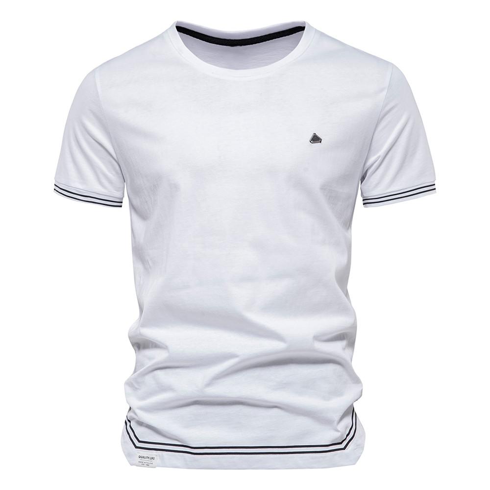 AIOPESON Classic Solid 100% Cotton Men T-shirt O-neck Short Sleeve Slim Fit Casual Sport T Shirts for Men Summer Men's Clothing