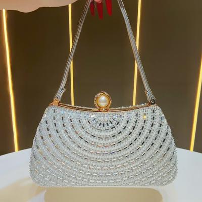 Retro Perlenhandtasche, Modische Umhänge-Crossbody, Leichter Luxus und High-End-Abendtasche