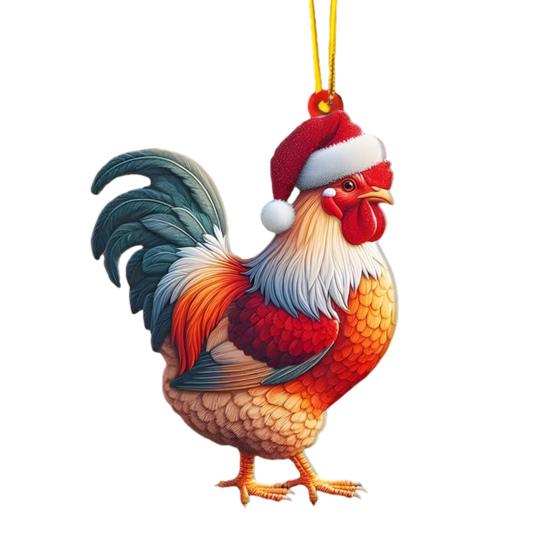 Christmas Ornaments for Tree Acrylic Cartoon Animal Car Rear Mirror Hanging Charm 2D Flat Cat/Dog/Bear/Rabbit Pendant for Tree Auto Interior Accessory