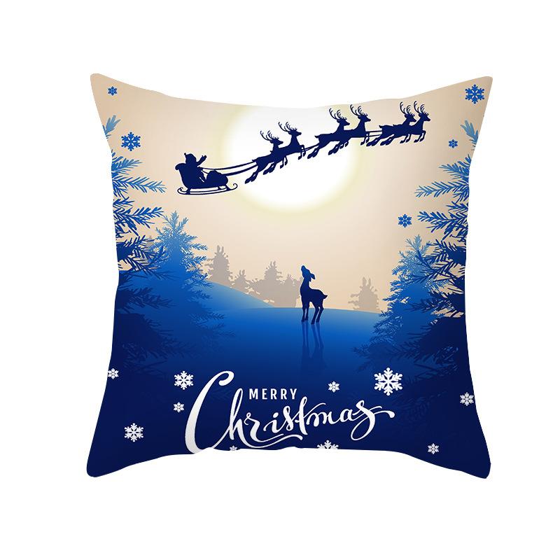 Blue Collection Sofa Car Office Cushion Cover Christmas Decoration Pillowcase Home Decor