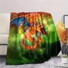 Sky Flare Dragon  Print Flannel Blanket, High quality Comfortable for All Seasons, Home Decor, Warmth and Comfort