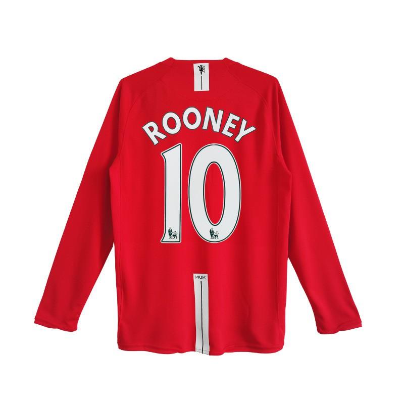 07-08 Manchester United Home Retro Jersey Short Long Sleeve UCL 7 Ronaldo 10 Rooney Football Shirt Men