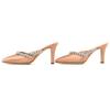 Excellent MANOLO BLAHNIK Mule VEDADAMU Crystal Jewel Trim Pointed Toe Satin 37.5 Used
