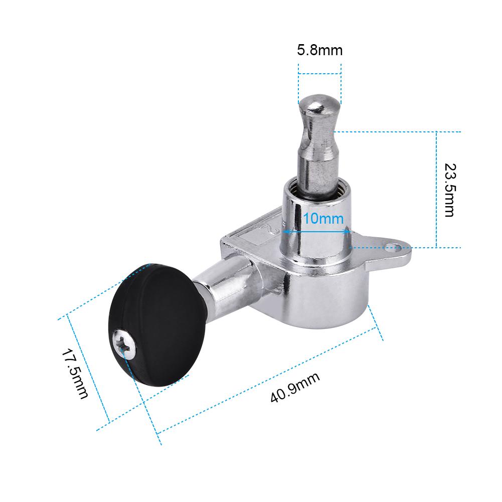2L2R Ukulele String Tuning Pegs Locking Tuners Zinc Alloy Machine Heads Silver Balck