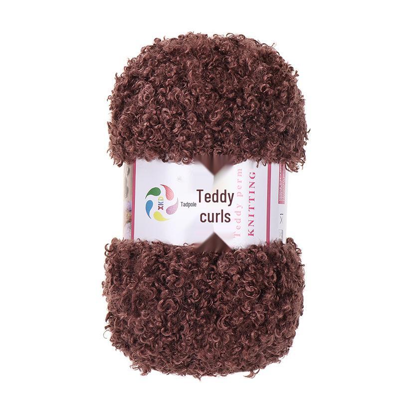 Curly Faux Fur Plush Yarn for DIY Hand-Knitting - Teddy, Doll Accessories, Scarf, Hat, Vest, Thick Coral Fleece