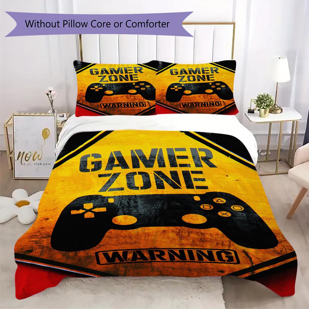 1PC Game Theme Bedding Quilt Set Quilt Cover Pillowcase Home Decoration Birthday Gift (1 * duvet cover + 2 * pillowcase, without core)A6