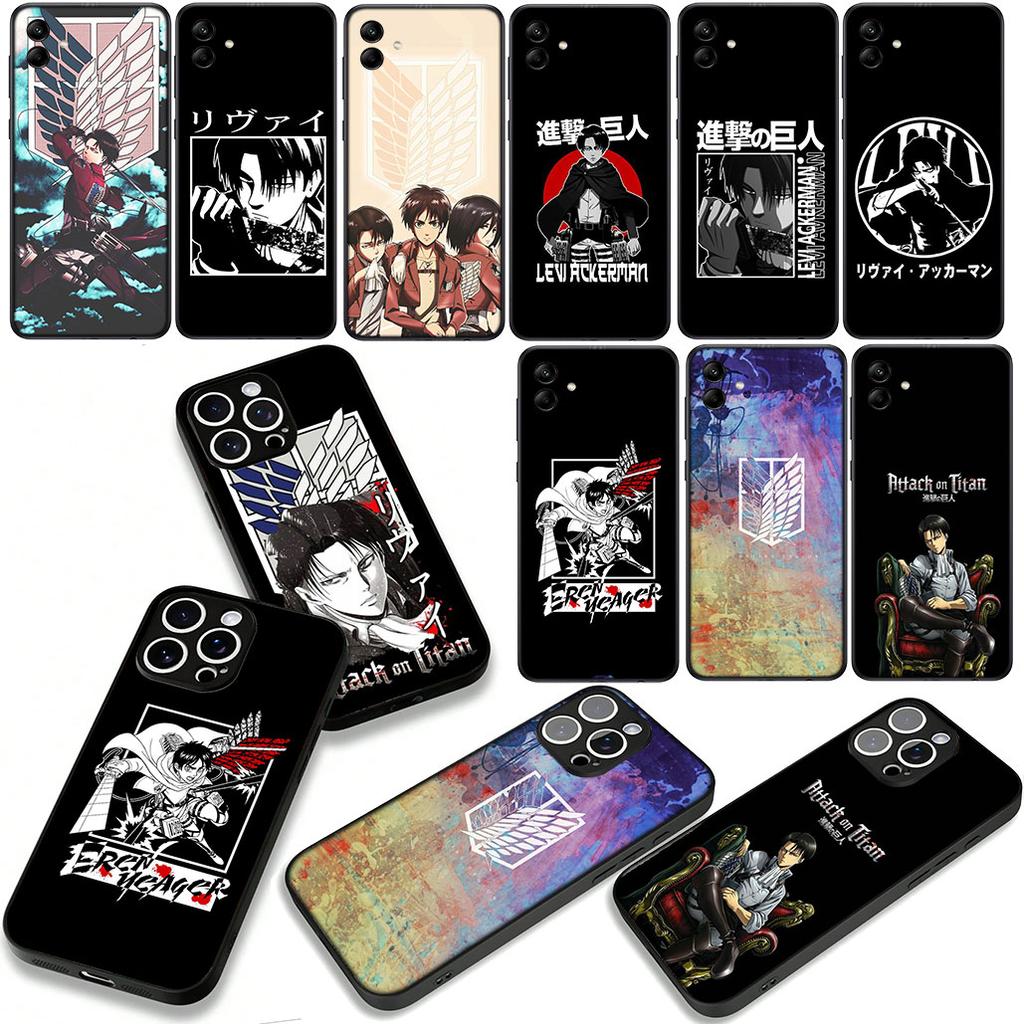 Attack on titan Eren Jaeger levi Phone Cover Case for Apple iPhone 16 15 14 Plus 13 12 Mini 17 Pro Max + 16E Air 16+ ProMax