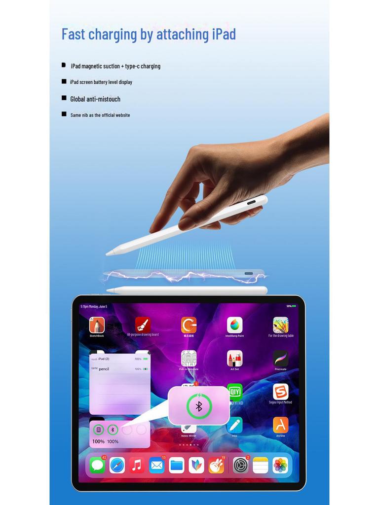 Magnetic Charging Case for Apple Pencil 2nd Gen Replacement Pen