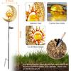 LICKLIP Garden Solar Lights Outdoor Decorative, Sun & Moon Crackle Glass Globe Metal Stake Light, Waterproof Warm White LED Light, Decorations for