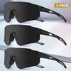 1/3-piece Sports Cycling Sunglasses For Men Women UV Protection Large Frame Running Mountaineering Bicycle Shades