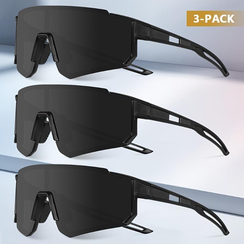 1/3-piece Sports Cycling Sunglasses For Men Women UV Protection Large Frame Running Mountaineering Bicycle Shades