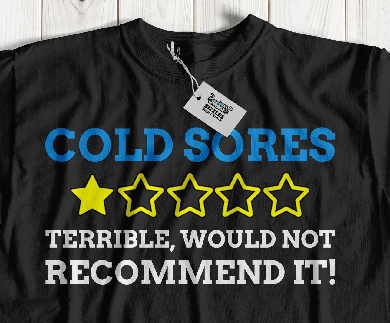 Unisex Funny Cold Sores T-Shirt Lip Fever Blister Gifts L