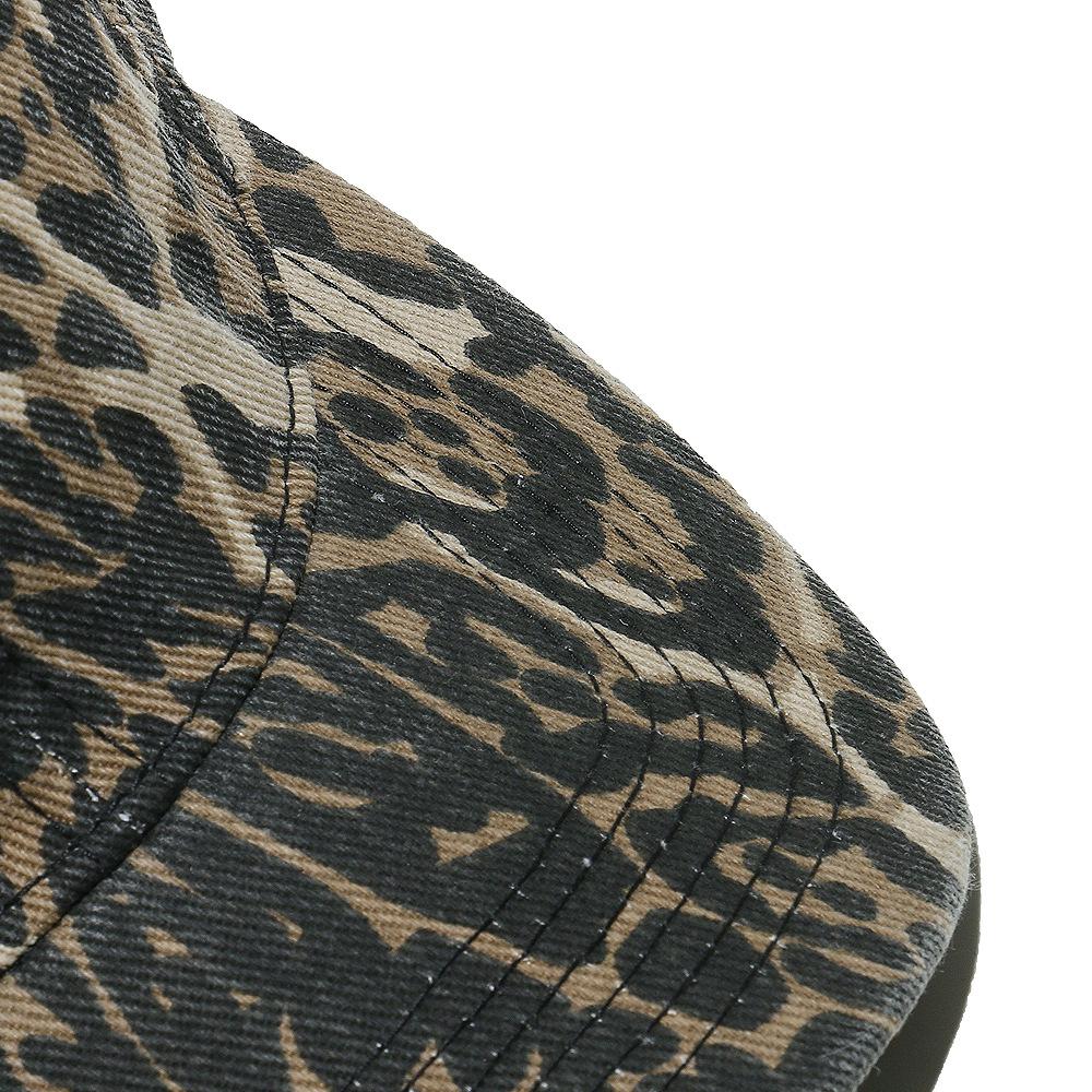 Vintage Leopard Print Baseball Cap for Women Men, Washed Cotton Adjustable Sun Hat Y2K Streetwear