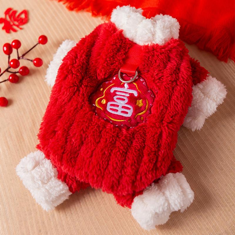 

Одежда для кошек Осень и Зима Кисточка-бабочка Четырехлапая Одежда Тан Йоркширский Щенок Собака Празднование Нового Года Одежда для Домашней Кошки XL (recommended weight 10.5-13 catties)