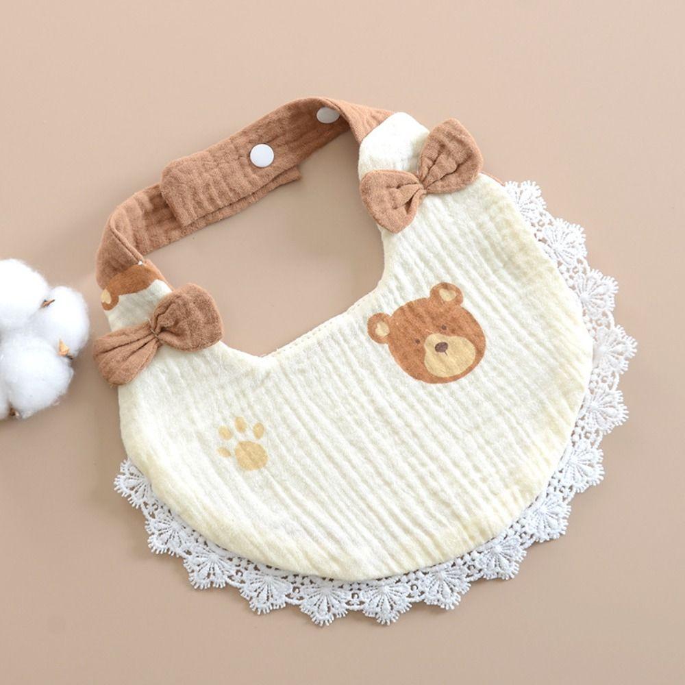 Soft Gauze Cotton Drool Towel Breathable Lace Bow Burp Cloth Baby Feeding  Bib  Nursing Essentials