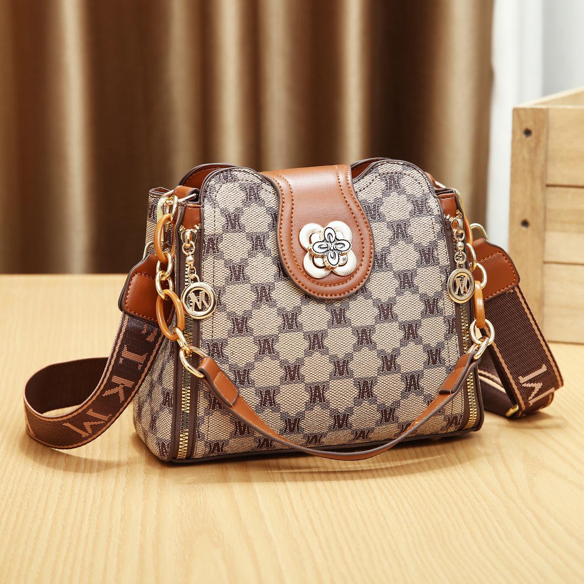 

Сумка сумка-мессенджер женская 2025 новая модная женская сумка большой вместимости сумка-ведро с цветком модная на плечо портативная