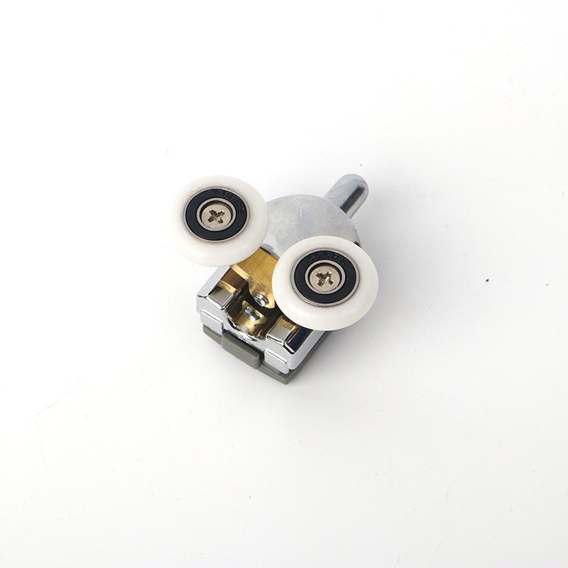 

Electroplated Copper Bathroom Glass Door Roller with Spring Wheel