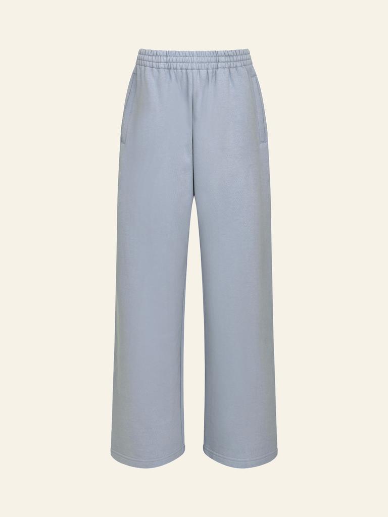 Deoineoseu Wide Leg Sweatpants (Blue Gray)
