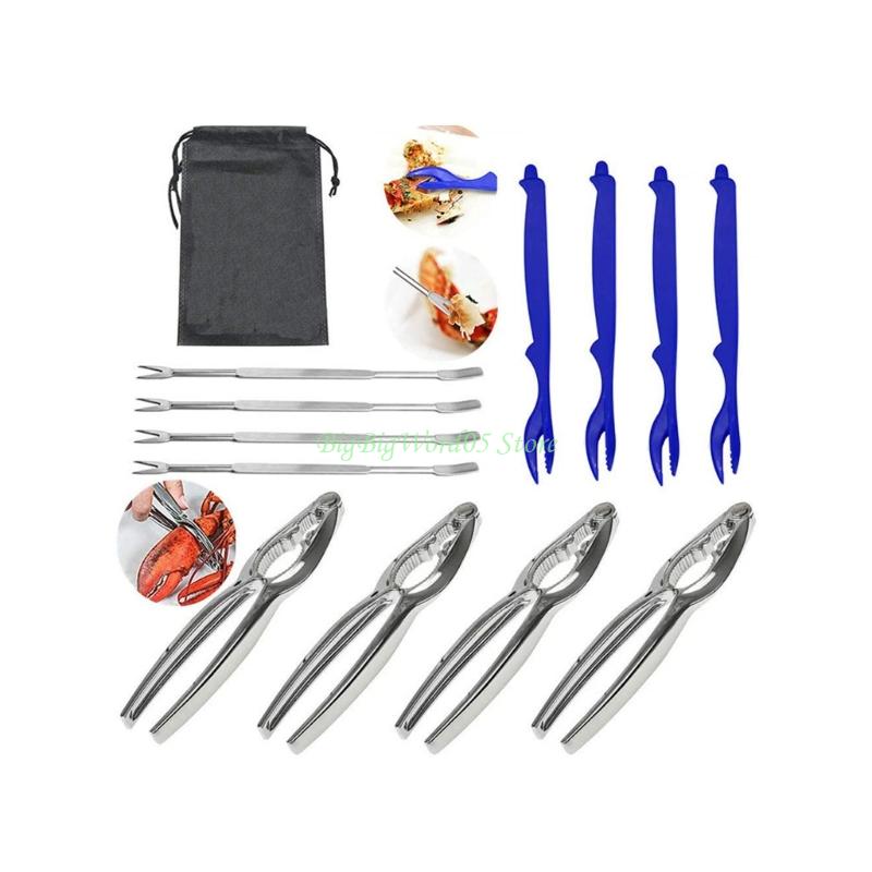 

24TE Complete Seafood Tool Set Alloy Crackers for Crabs Lobster Shellfish Festivals
