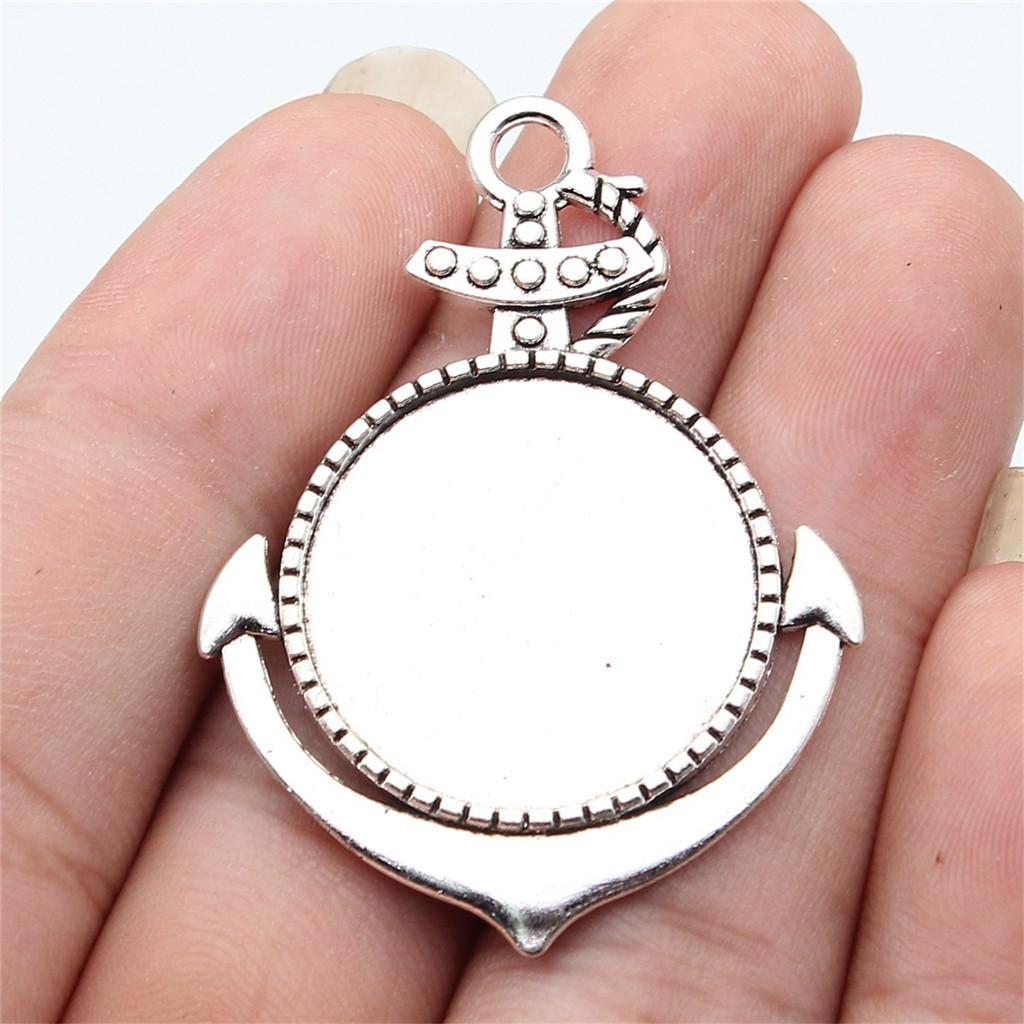 Pasuje do okrągłych podstawek 25 mm, tacek na kaboszony, oprawka antyczny brąz/srebro, część do tworzenia biżuterii DIY