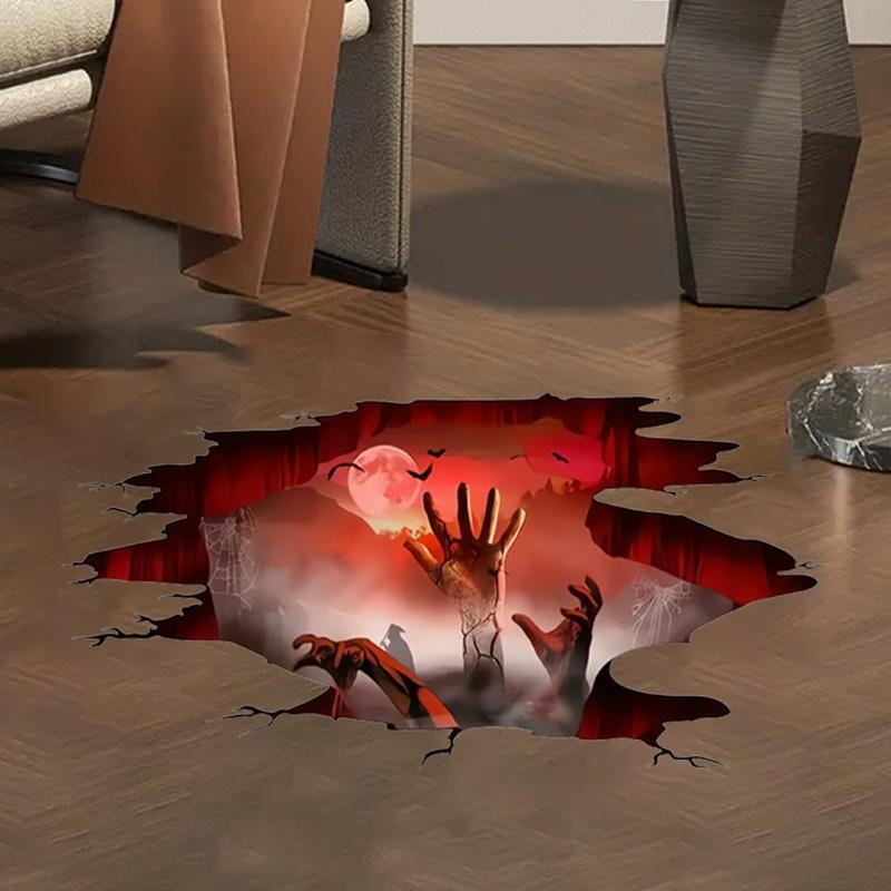 Creative Halloween 3D Ghost Hand Cross Border Sticker Terrifying Removable Halloween Mall Decoration Wall