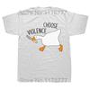 Mess With The Honk You Get The Bonk Funny Goose Print T Shirts Cartoon Unisex Clothing Short Sleeve Anime Unisex Tee Shirts