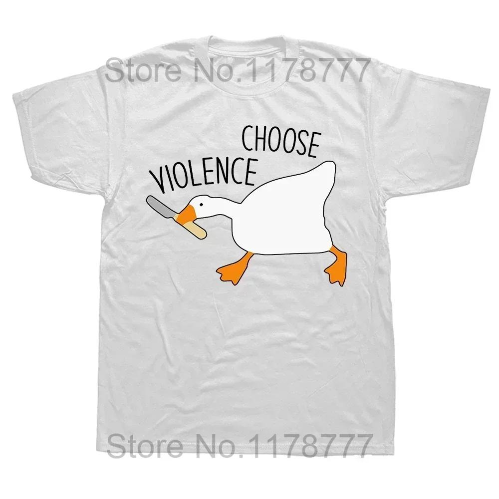 Mess With The Honk You Get The Bonk Funny Goose Print T Shirts Cartoon Unisex Clothing Short Sleeve Anime Unisex Tee Shirts