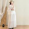 DIMANAF 2026 Sommer Neu Große Größen Damen Lässige Lady Oberteile Bluse Hemd Vintage Locker Langarm Baumwolle Leinen