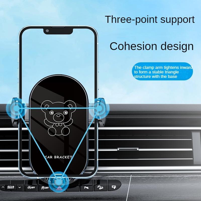 Car Phone Holder New Car Navigation Support Little Bear Cartoon Car Vent Mobile Phone Holder