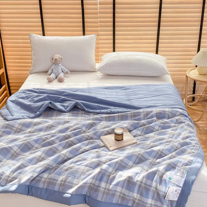 MUJI-Stil Ganzjahres-Waschbaumwoll-Steppdecke für Sommer, Frühling, Herbst & Winter