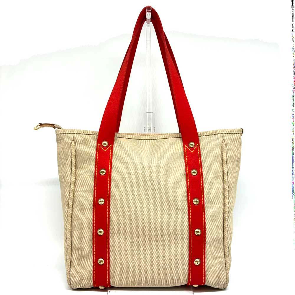 Used LOUIS VUITTONTote Bag beige/Red Canvas Unisex