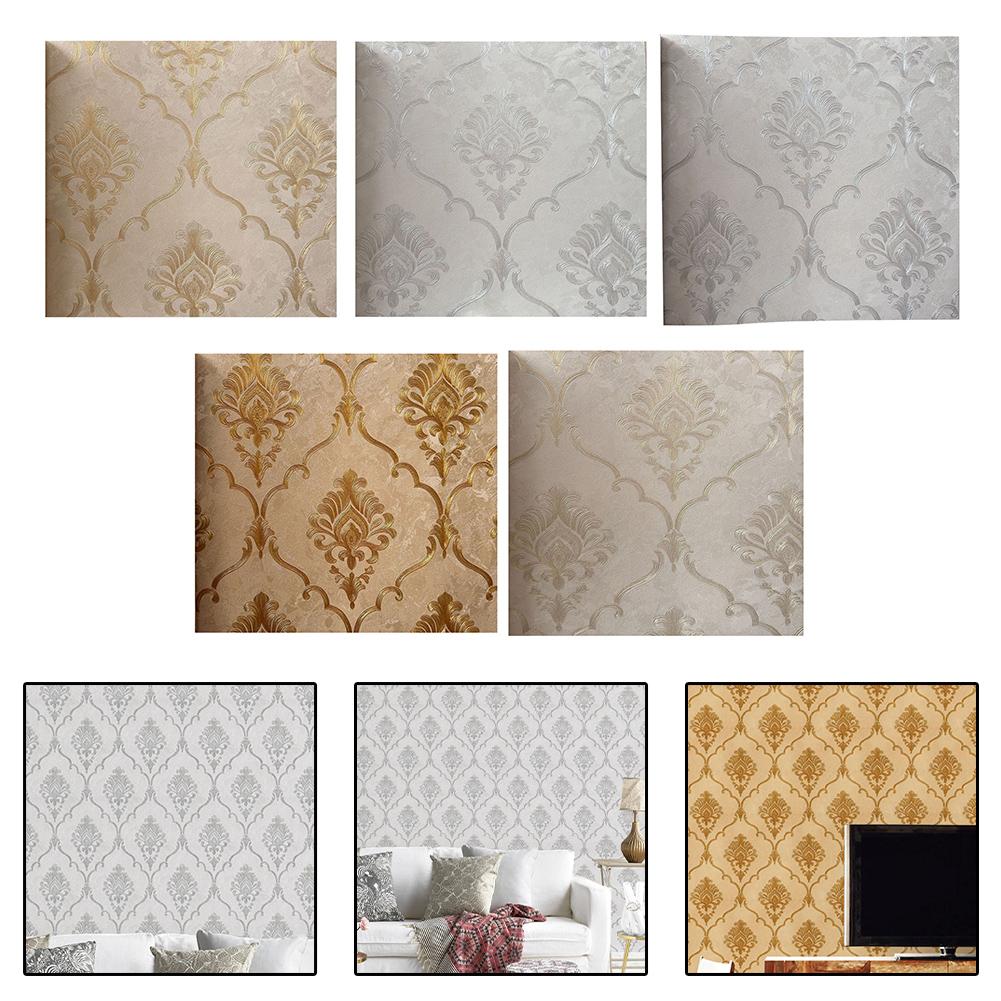 Transform Your Space with Elegant Damask Wallpaper Suitable for Various Settings Including Living Rooms and Offices