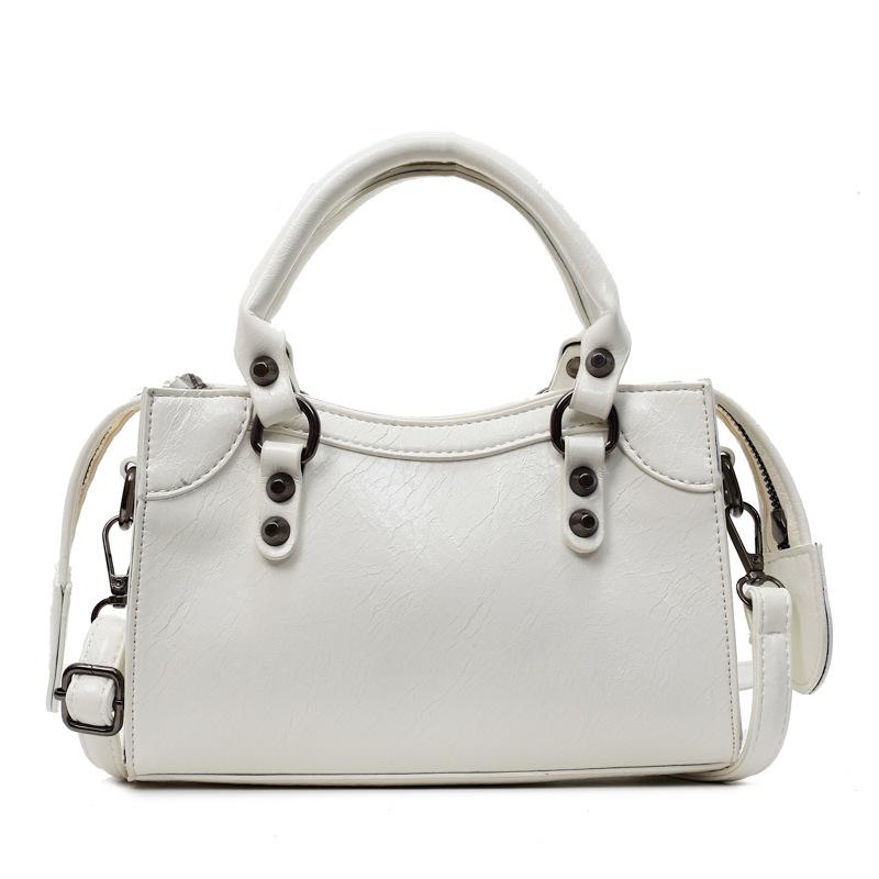 Premium handbag bag women's new oil wax leather locomotive bag pillow bag shoulder messenger bag