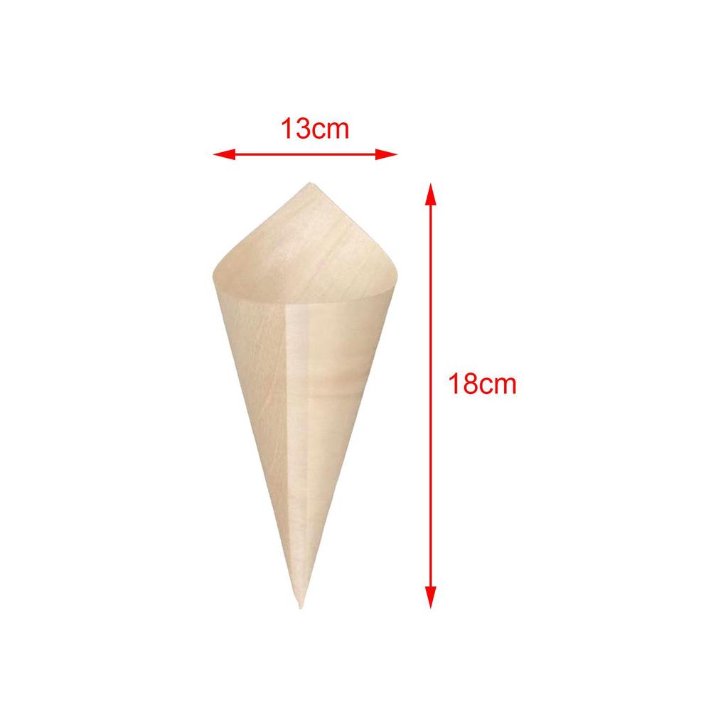 100 Wooden Dessert Cones, Ideal for Weddings, Buffets, Catering, Events, Parties And Home Use.