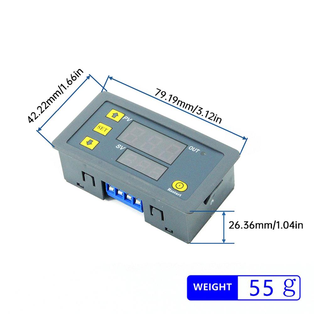 T3230 Digital Cycle Timer Relay 1s-999h Dual LED Display DC 12V 24V AC 220V/110V Power ON OFF Delay for Industrial Control